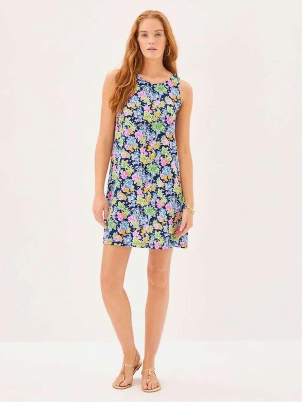 NWT Lilly Pulitzer x Disney Kristen Aegean Navy Sleeveless Swing Dress